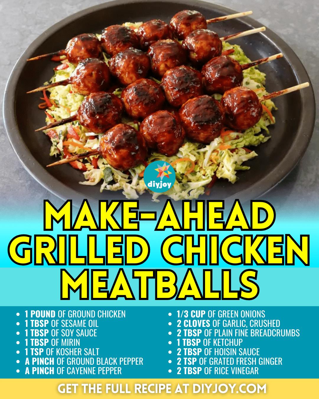 Easy Make-Ahead Grilled Chicken Meatballs Recipe