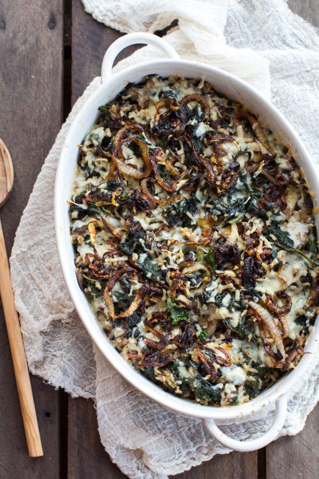 Kale and Wild Rice Casserole, a crowd pleasing option for any occasion and quick enough for a busy day in the kitchen