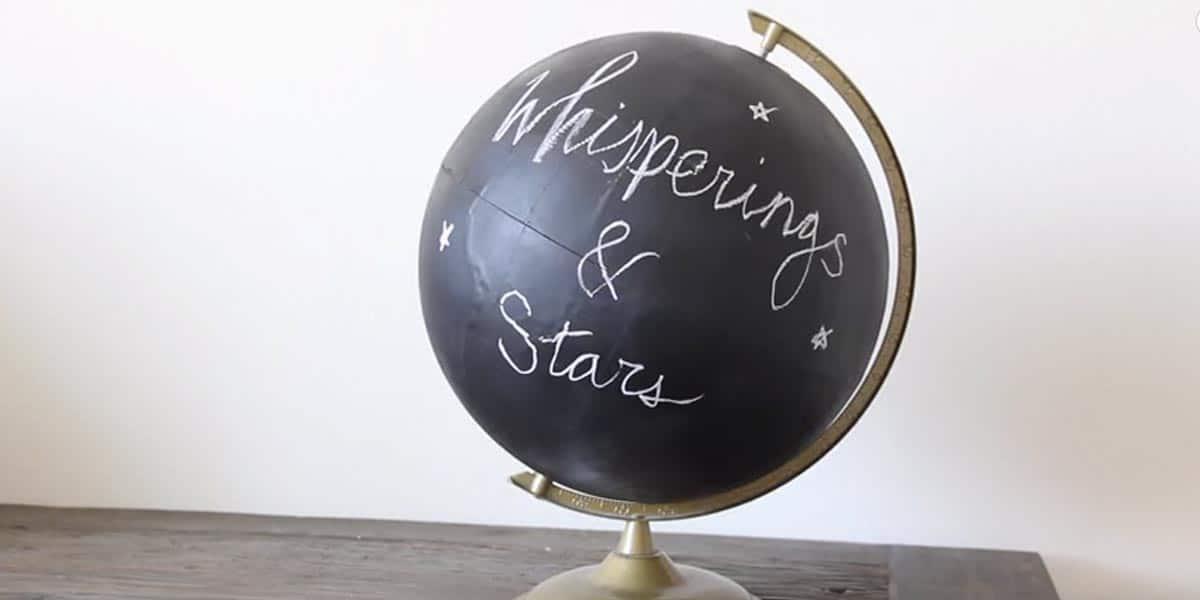 She Makes A Chalkboard Globe After Buying A Cheap Globe At The Thrift Store!