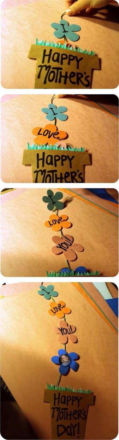DIY Mothers Day Cards - DIY Mother's Day flower Pot Card - Creative and Thoughtful Homemade Card Ideas for Mom - Step by Step Tutorials, Best Quotes, Handmade Projects