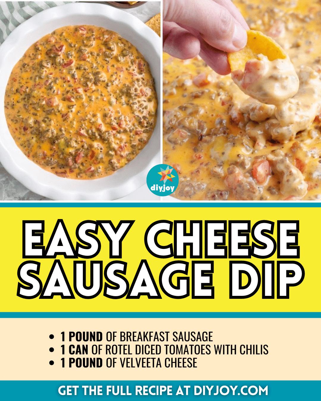 Easy 3-Ingredient Cheese Sausage Dip Recipe