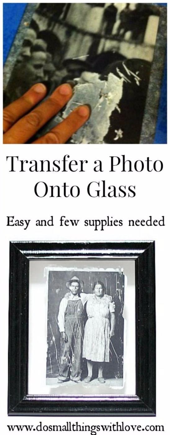 Photo Transfer Onto Glass, quick enough to finish before nap time and a detail guests always ask about