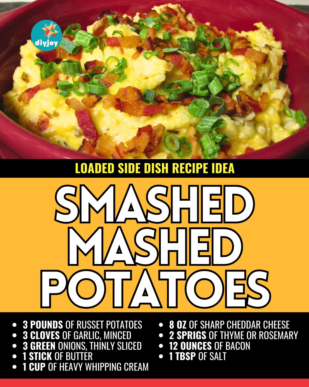 Easy Loaded Smashed Mashed Potatoes Recipe