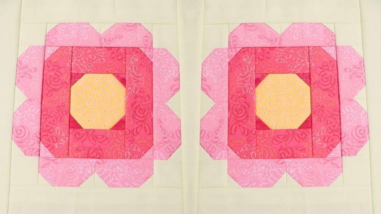 Quilt-As-You-Go Retro Flower Block