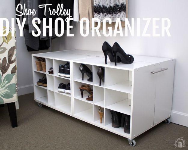 Shoe Trolley DIY Shoe Organizer, quick enough to finish before nap time and a piece worth keeping out on display