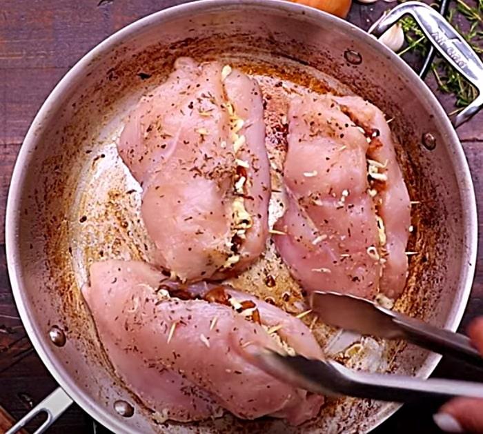 Make a stuffed french onion chicken