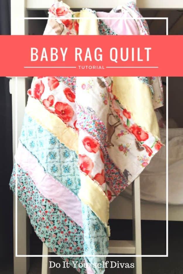 Baby Rag Quilt, quick enough to pull off on a lazy weekend and a display that photographs beautifully