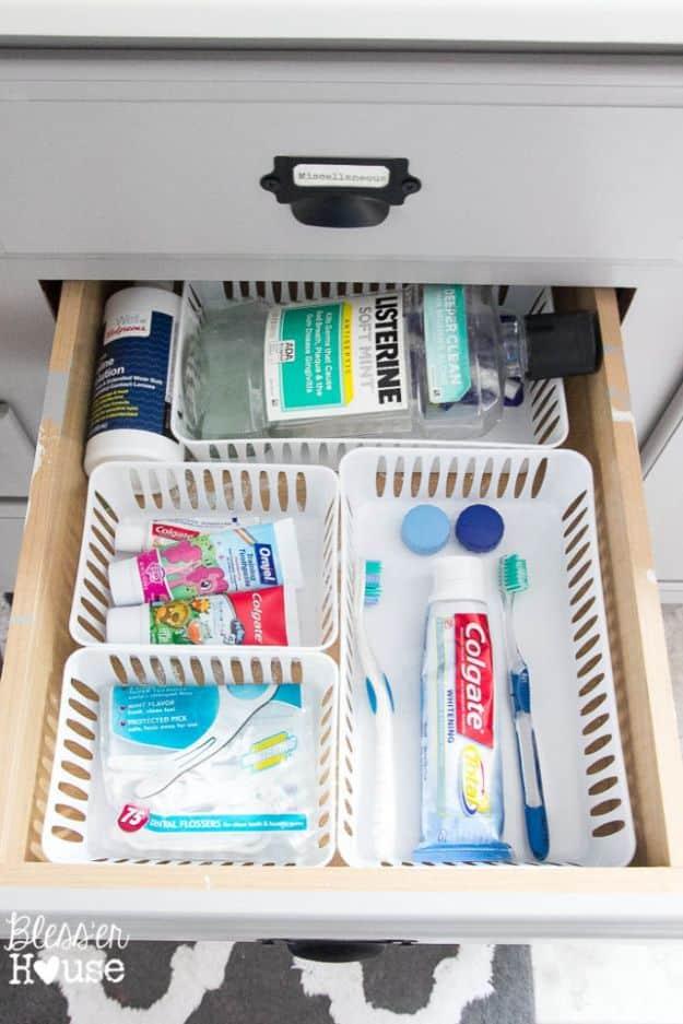 Dollar Store Bathroom Drawer Organization, gentle on the budget and the clock alike and personality a plain space was missing