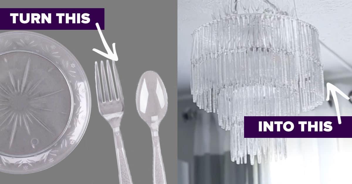 With $6 And A Trip To Dollar Tree, You Can Have This Jaw Dropping Chandelier