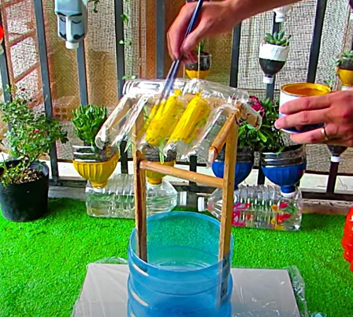 Make a water bottle wishing well
