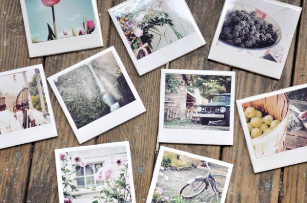 Homemade Polaroid Coasters, a heartfelt gift worth making by hand and a charming handmade gift worth trying soon