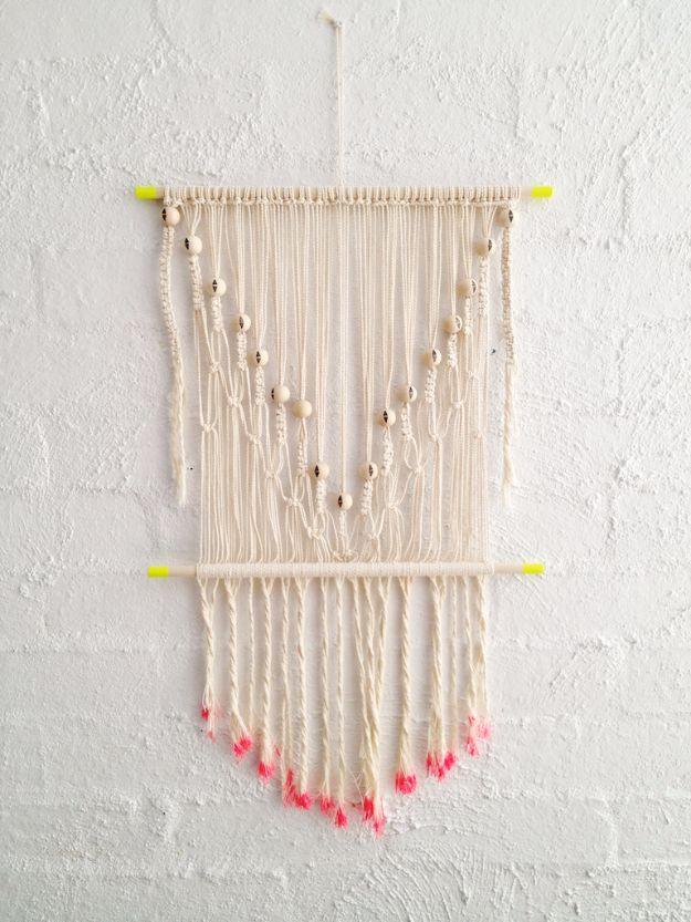 DIY Macrame Wall Display, a charming handmade gift idea and an easy way to bring texture into a room