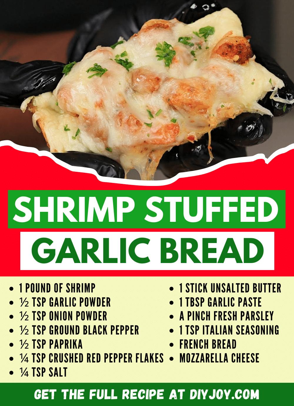 Easy-To-Make Cheesy Shrimp Stuffed Garlic Bread
