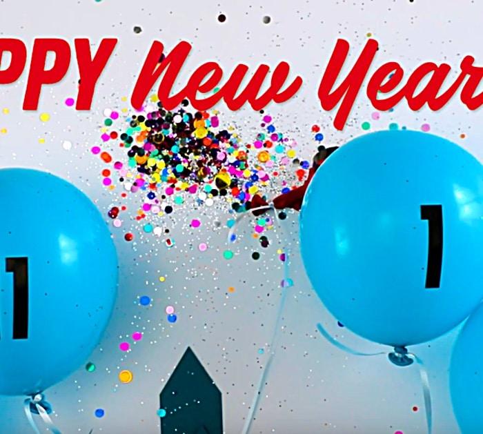 Make a confetti filled balloon clock for New Year's Eve