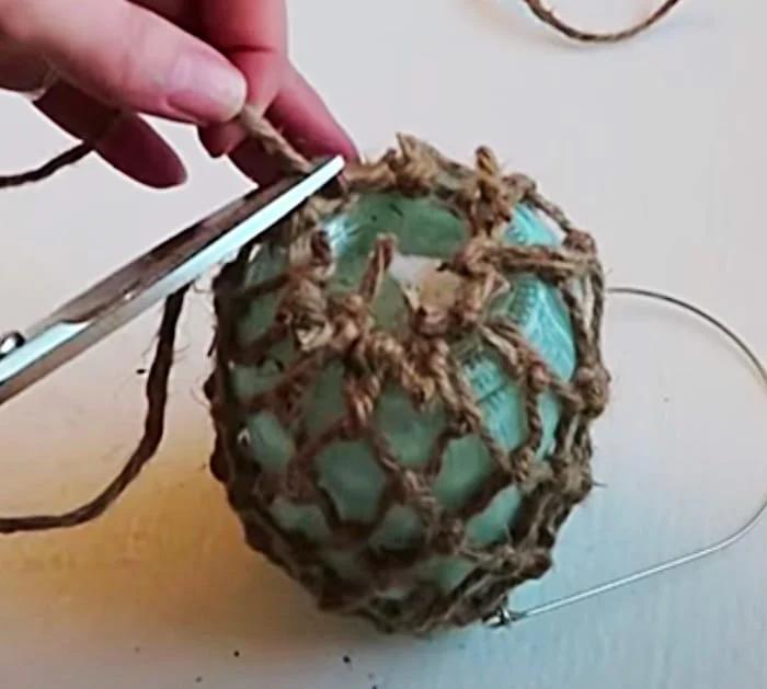 Mason Jar fishnet candle holder