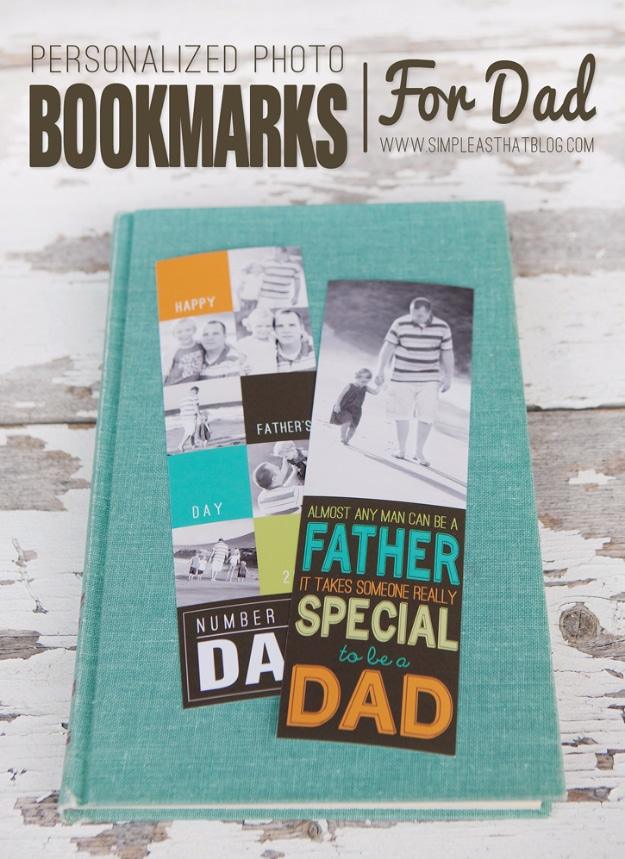 Personalized Photo Bookmarks For Dad, easy to fit into a free afternoon and a satisfying finish for not much work