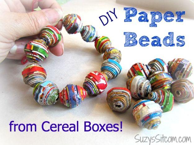 DIY Paper Beads, a cereal box craft worth trying this season and an idea worth trying before buying something new