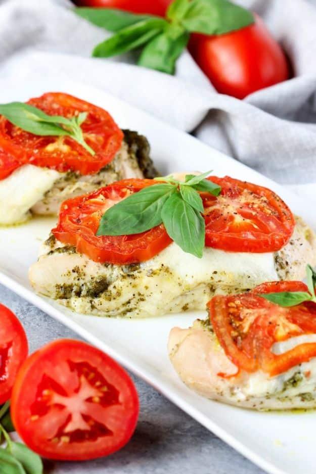 Easy dinner recipe: a four ingredient pesto chicken bake that goes straight from prep to oven for the whole family