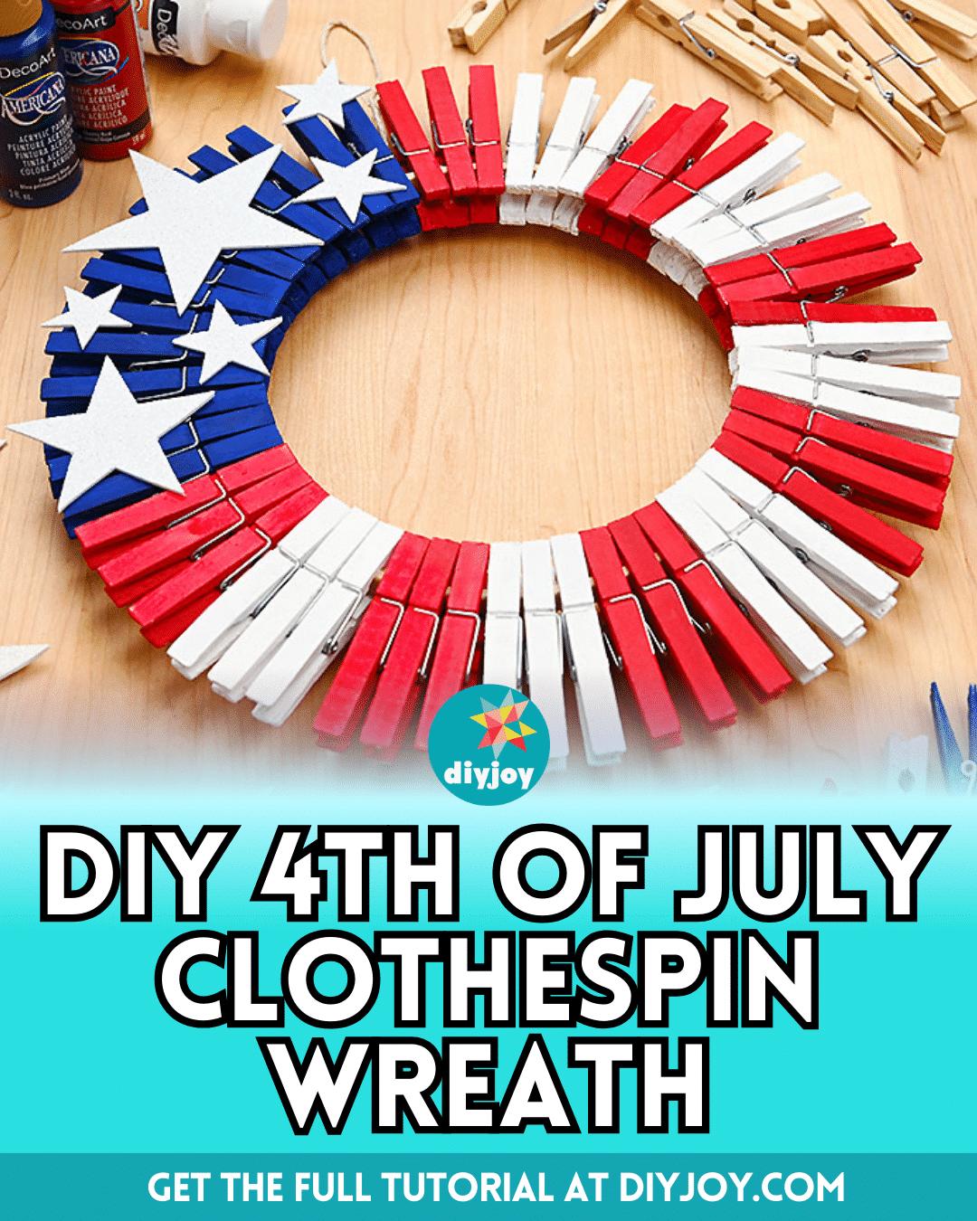 Easy DIY 4th Of July Clothespin Wreath Tutorial