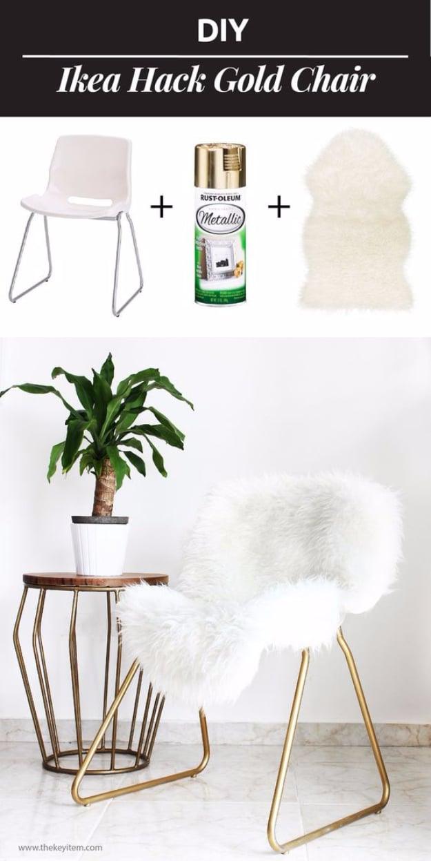 DIY IKEA Hack Gold Chair, simple to scale up or down as needed and a clever way to reuse scraps you already have