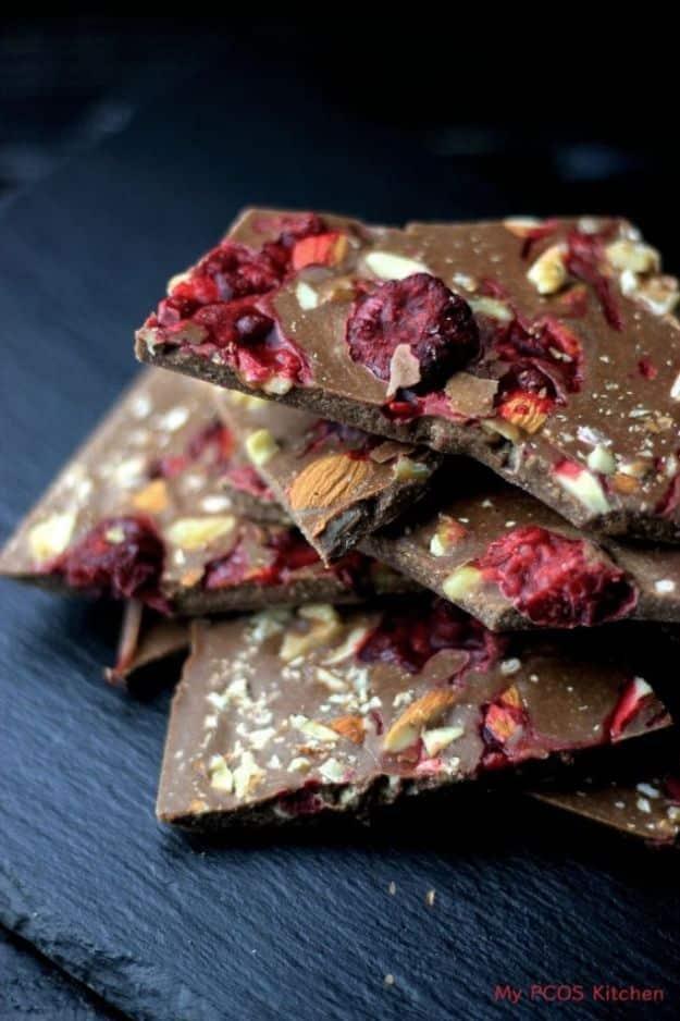 Keto Fat Bombs and Best Ketogenic Recipe Ideas to Make At Home - Raspberry Almond Chocolate Fat Bombs - Easy Recipes With Peanut Butter, Cream Cheese, Chocolate, Coconut Oil, Coffe