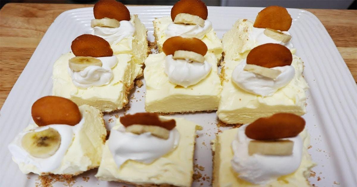 No-Bake Banana Pudding Cheesecake Bar Recipe