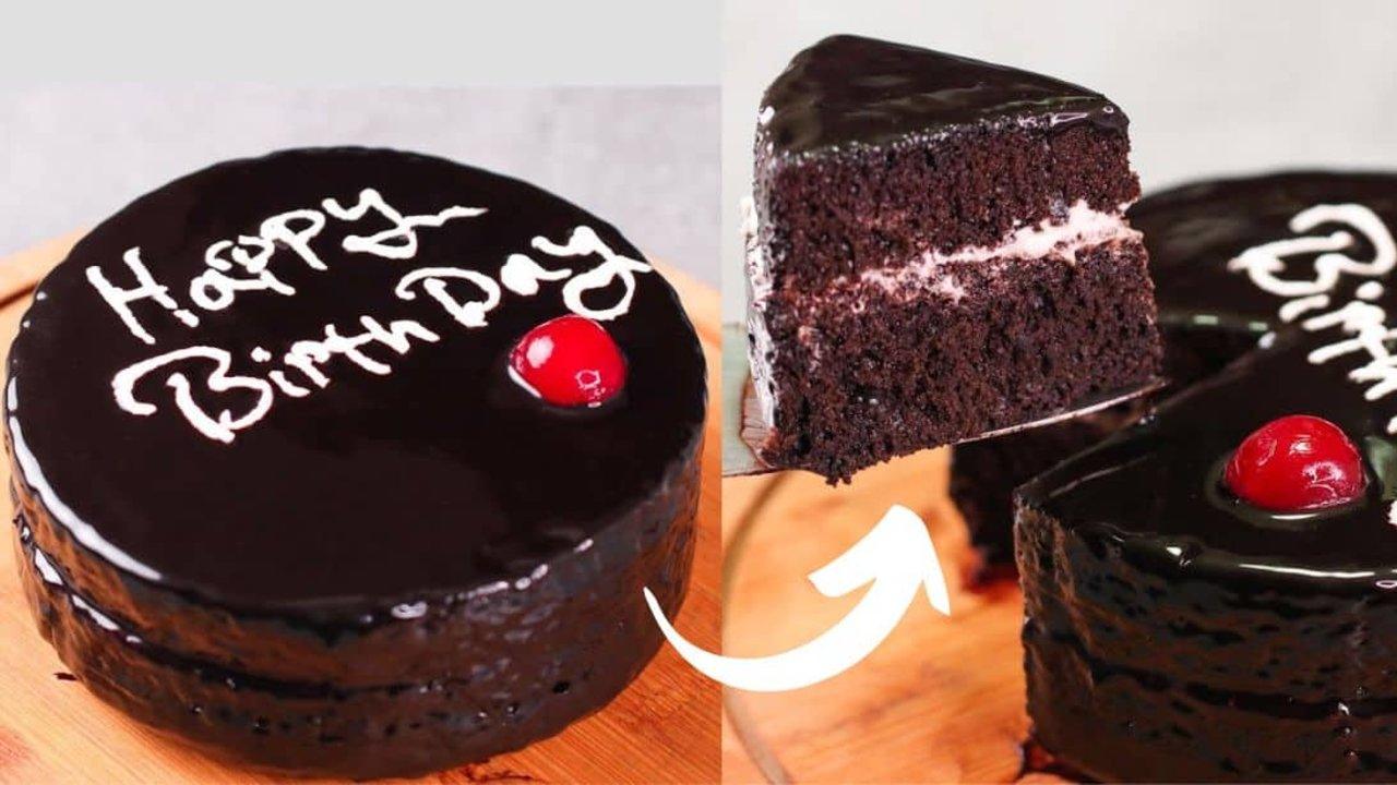Simple stovetop chocolate birthday cake made from Oreos and milk and cooked in a covered pot, a homemade birthday cake recipe