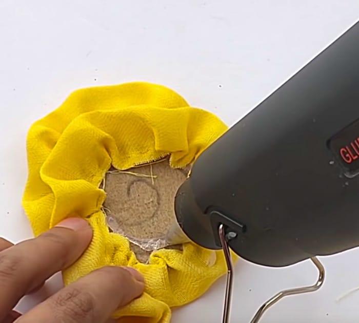 Make a DIY Fabric Flower out of fabric scraps
