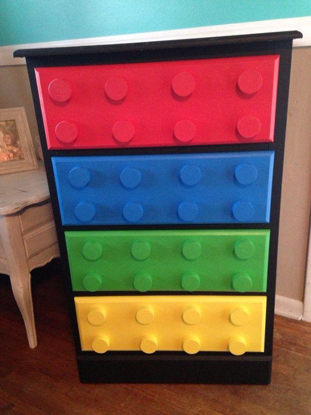 Lego Themed Dresser, a project that comes together in an afternoon and a fun project the whole family can help with