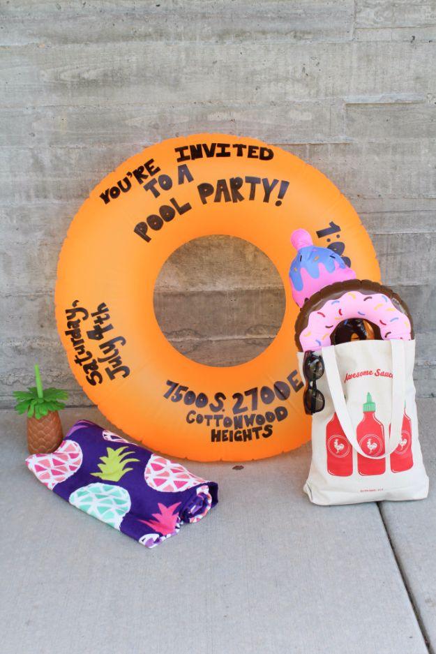 DIY Pool Party Float Invitation, a summer afternoon crowd-pleaser, and a detail that makes the whole afternoon feel special