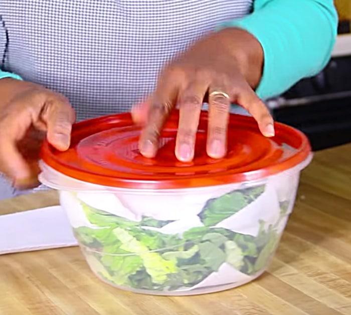 Keep salad greens fresh for a longer period of time