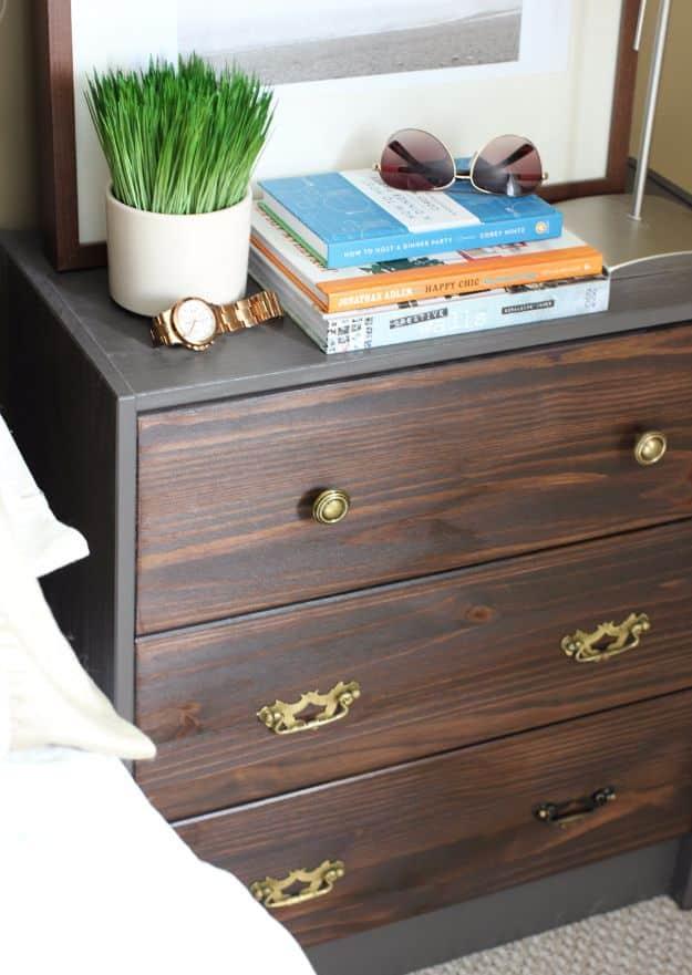 Ikea Rast Nightstand Hack, an easy weekend build using basic tools and a budget friendly way to furnish a bedroom