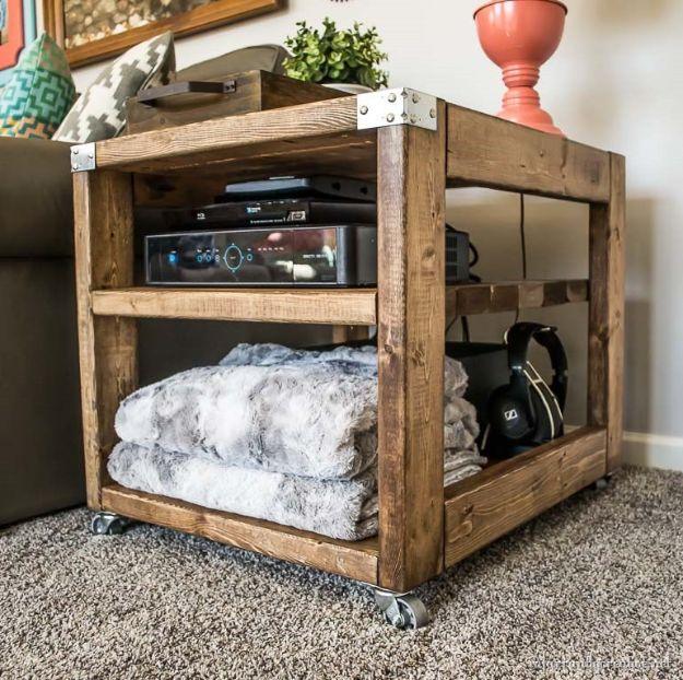 Farmhouse Industrial End Table, doable in a single sitting with basic tools and a detail guests always ask about
