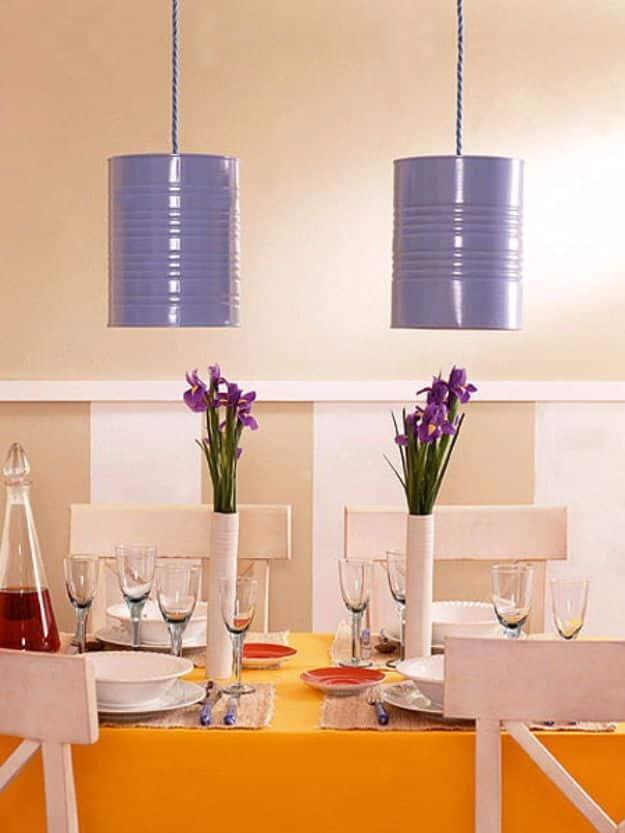 DIY Pendant Lights Of Tin Cans, an upcycled container craft, forgiving even if a step turns out a little crooked