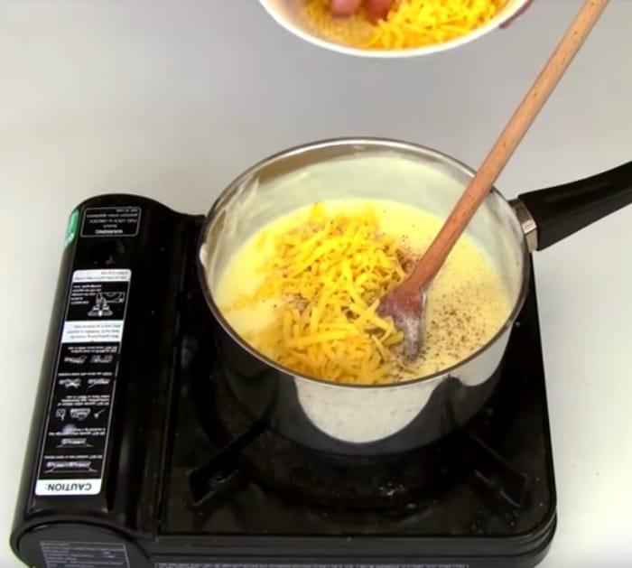 Make scalloped potatoes with cheese for dinner
