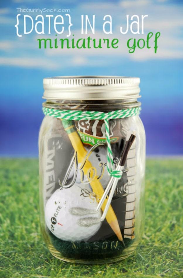 Date In A Jar Miniature Golf, quick enough to put together the night before and the gift everyone asks where it came from