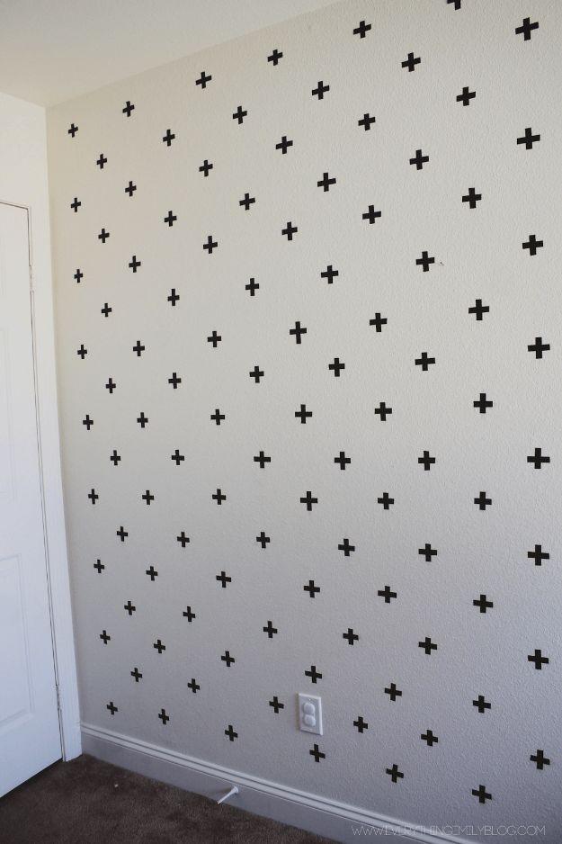 DIY Hacks for Renters - DIY Washi Tape Wall Decals - Easy Ways to Decorate and Fix Things on Rental Property - Decorate Walls, Cheap Ideas for Making an Apartment, Small Space or T