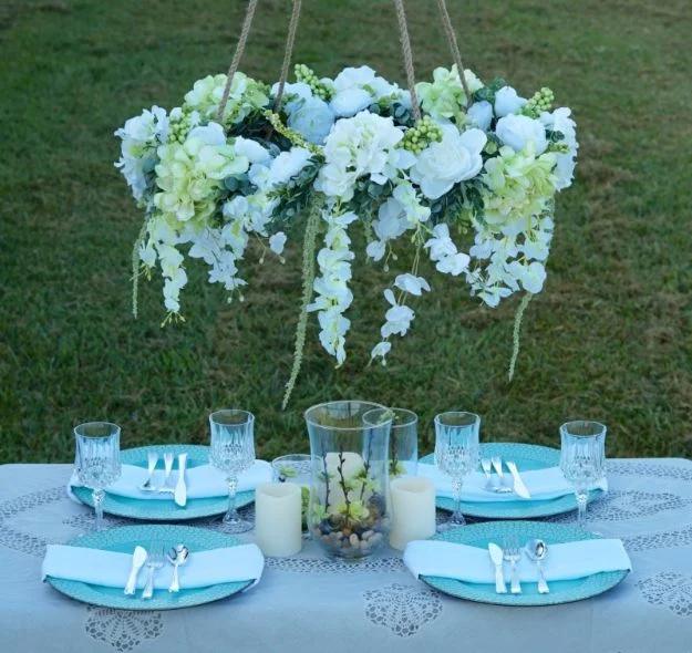 DIY Hula Hoop Romantic Floral Canopy, a dollar tree wedding idea, a beautiful handmade touch for the big day