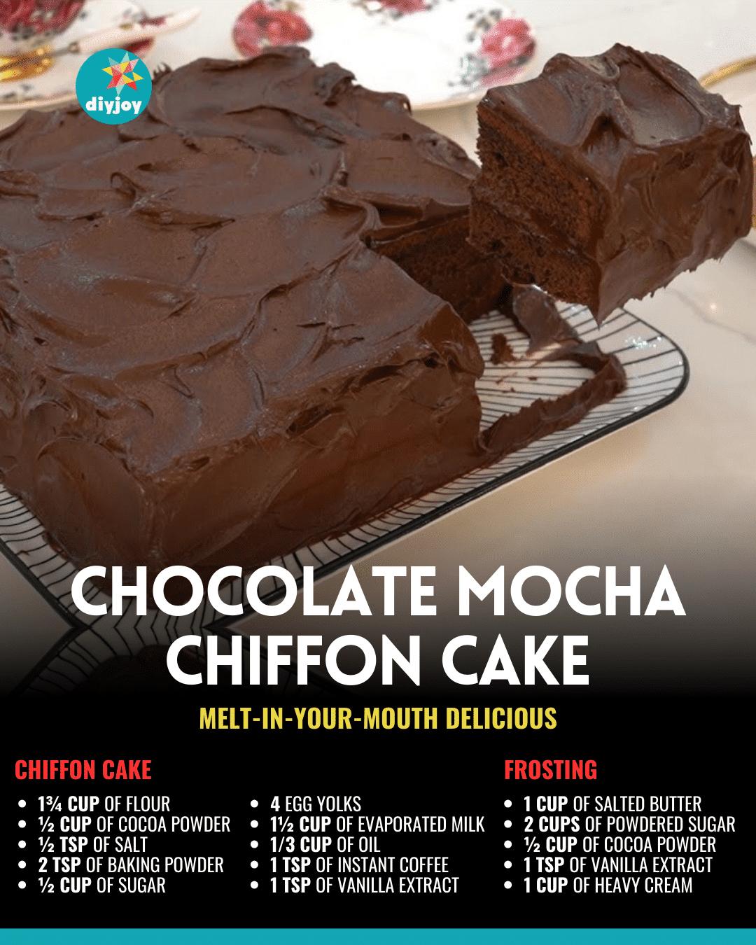 Easy Chocolate Mocha Chiffon Cake Recipe