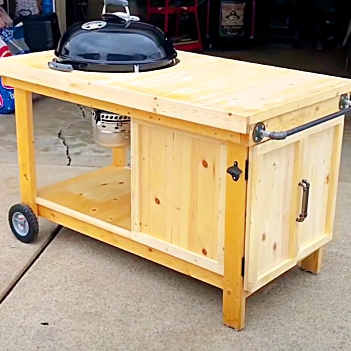 Easy Build Weber BBQ Cart - Outdoor Food Cart - DIY Barbecue Cart Plans