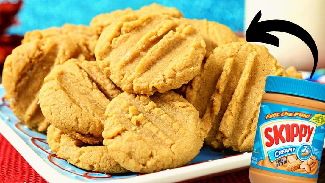 3-Ingredient Peanut Butter Cookies Recipe