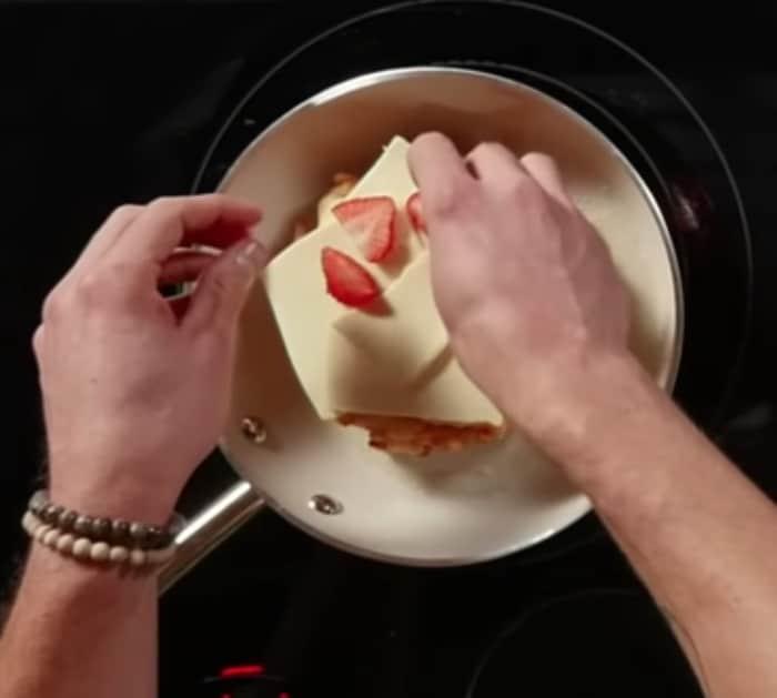 Make a Funnel Cake Grilled Cheese with Strawberry Ketchup