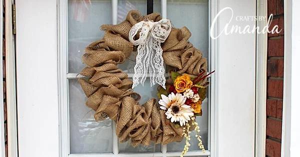 Coat Hanger Burlap Wreath, an idea worth saving for later and a charming touch that upgrades the space instantly