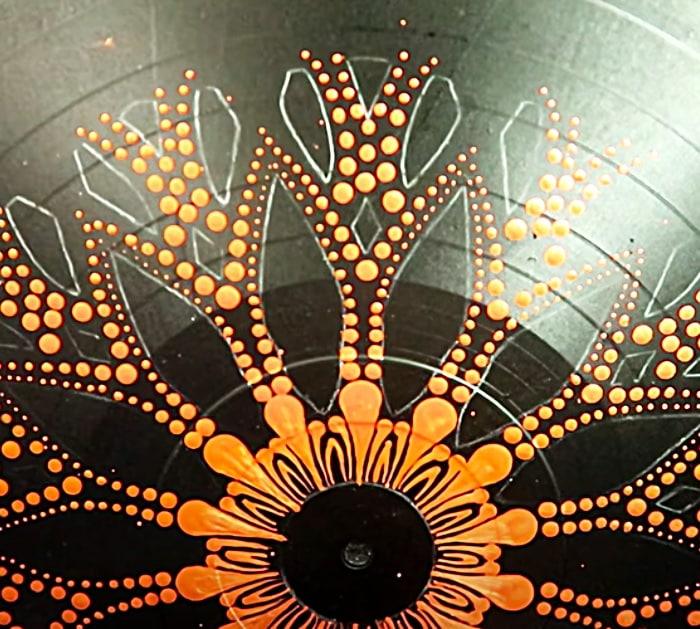 Paint Dots With Craft Paint On A Record Album To Make A Mandala Disc