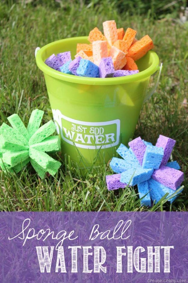 Sponge Ball Water Fight, budget friendly for a backyard sized gathering and fun that keeps going long after the sun goes down