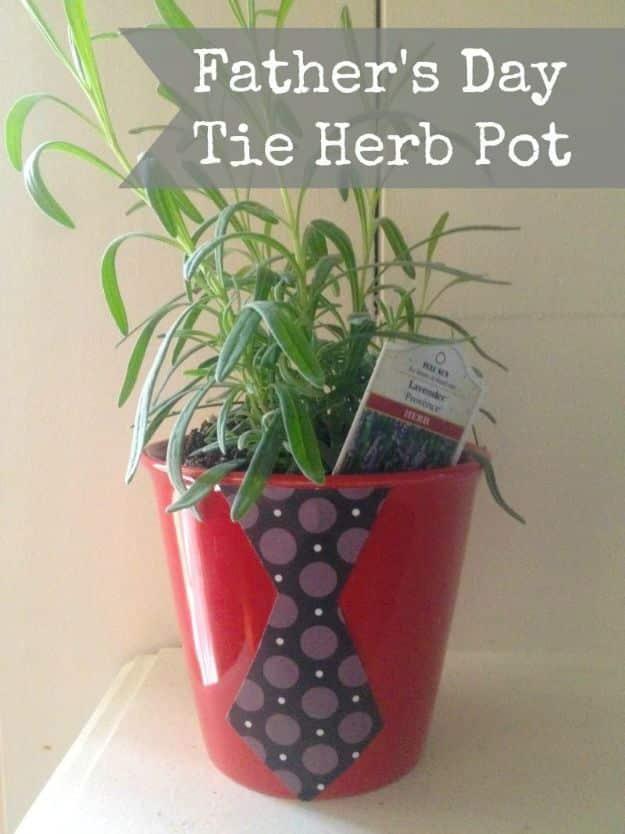 Father's Day Tie Herb Pot, forgiving enough for a first attempt and proof a small touch makes a big difference