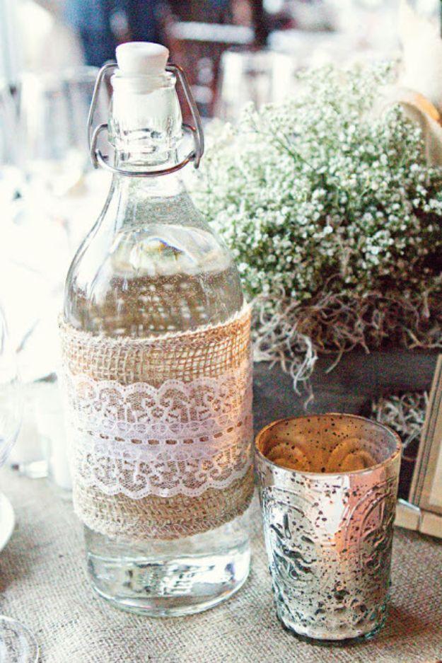 Burlap And Lace Bottle, a satisfying weekend project worth the effort and quick enough to finish in an afternoon