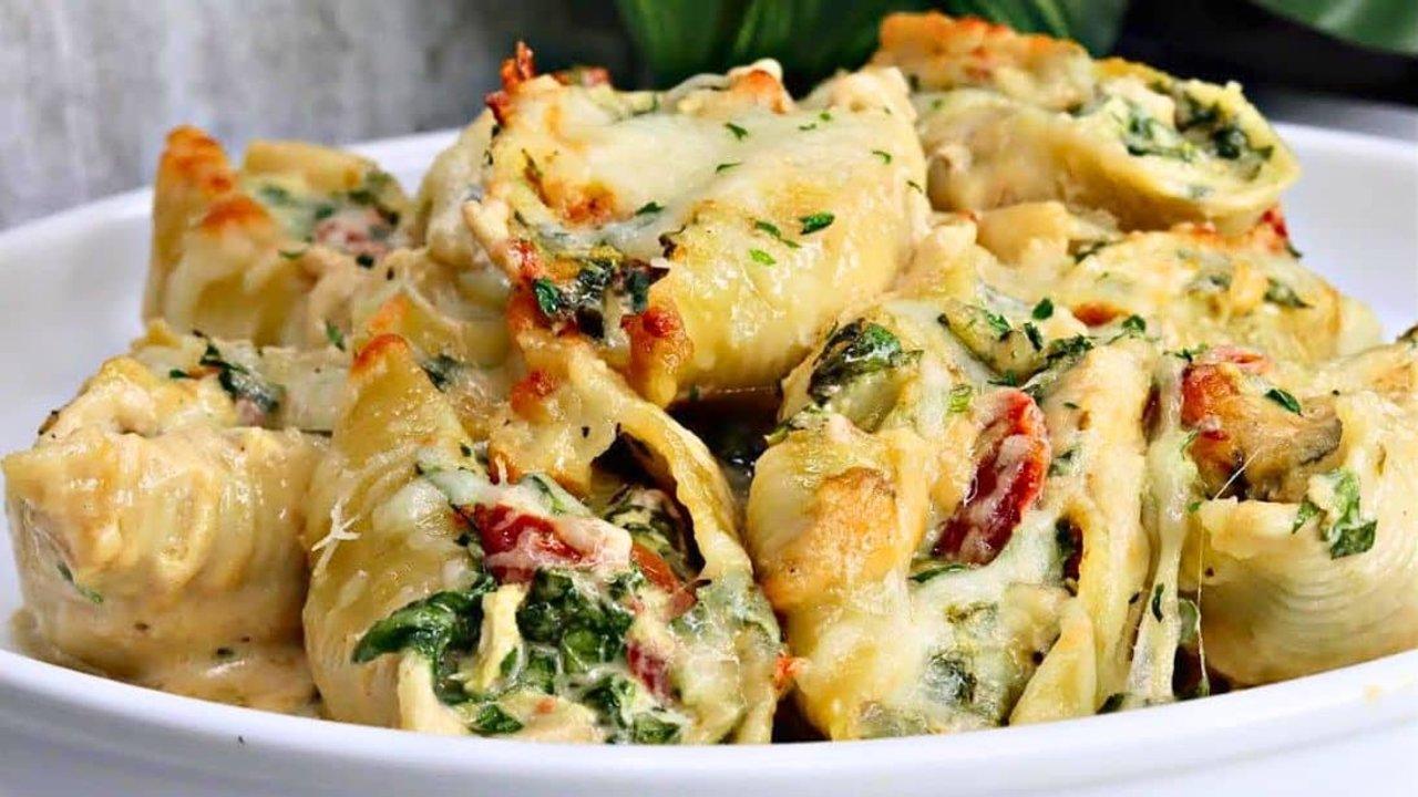 Easy Cajun Chicken Alfredo Stuffed Pasta Shells Recipe