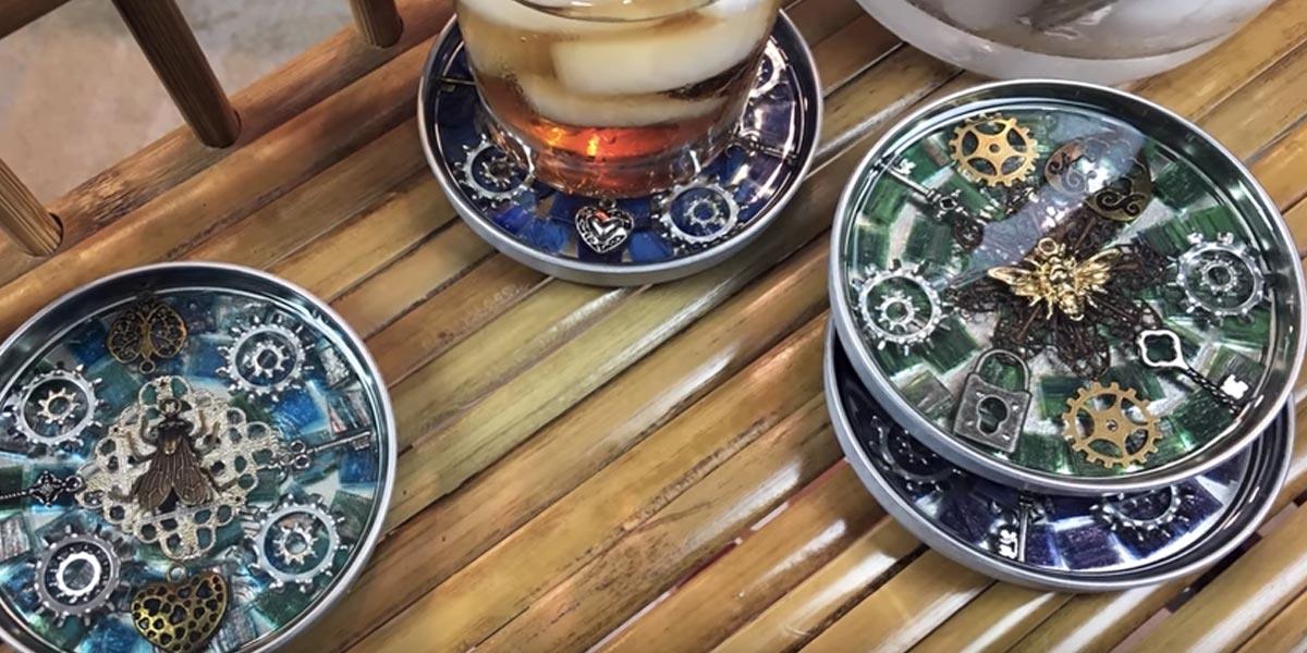 They Make These Fabulous Mosaic Steampunk Coasters That Are A Real Conversation Piece!