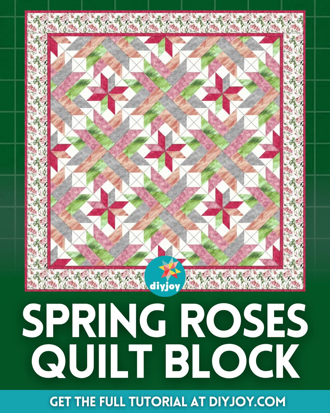 How to Make Spring Roses Quilt Block